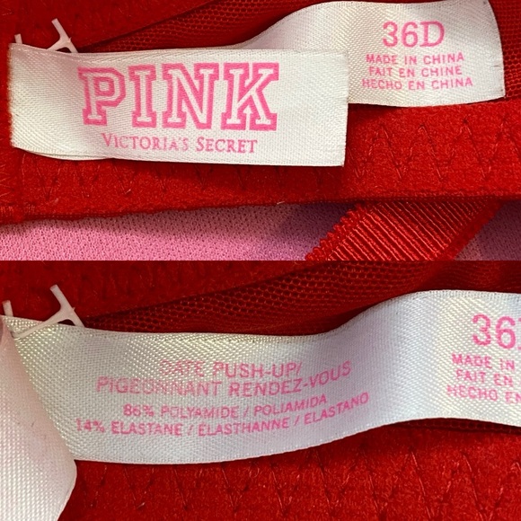 Pink Victoria's Secret Red Date Push-Up Bra - 36D - Picture 13 of 15